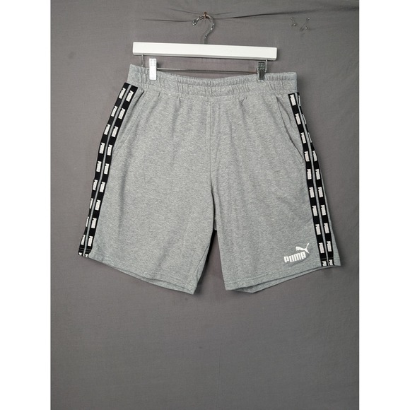 Puma Other - Puma Mens Gray French Terry Logo Tape Athletic Shorts Size L SKU